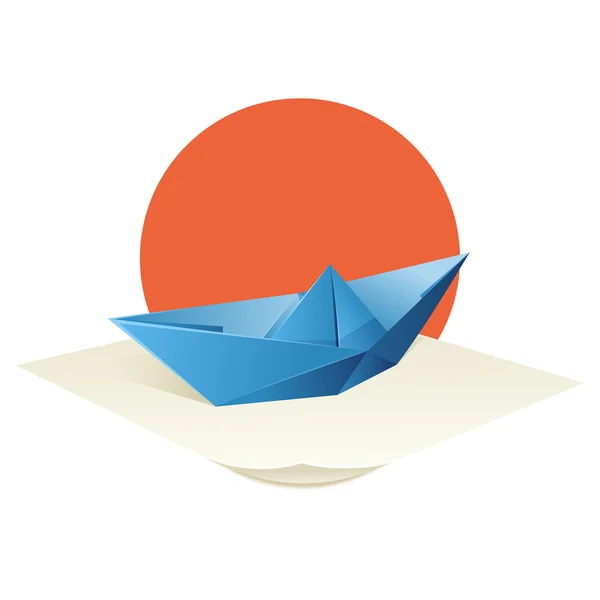 Bateau Origami — Image vectorielle