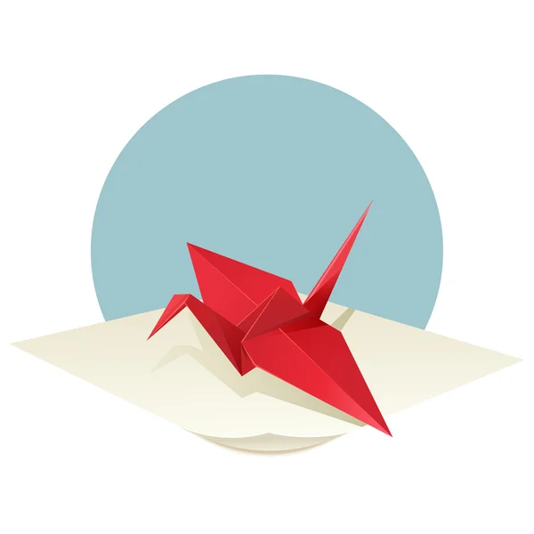 Origami Kraanvogel — Stockvector