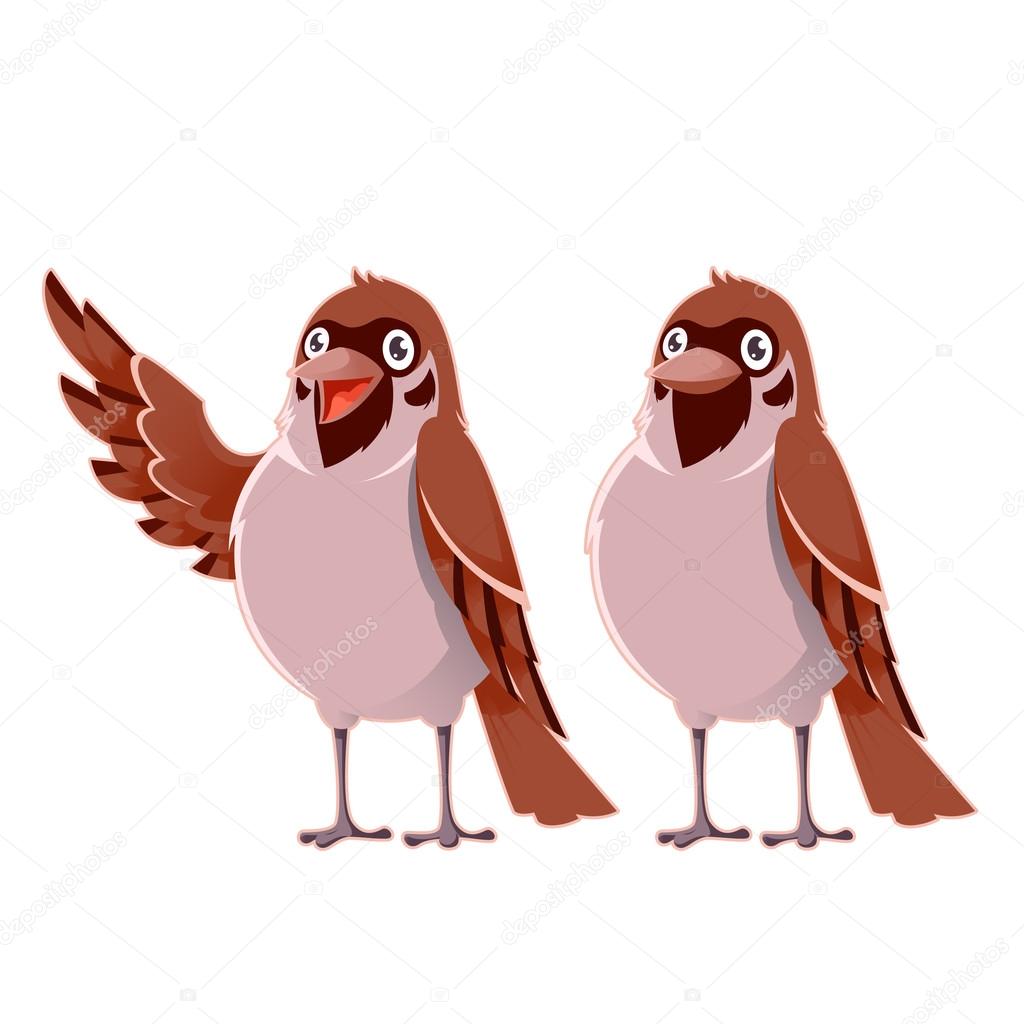 Happy cartoon  Sparrows