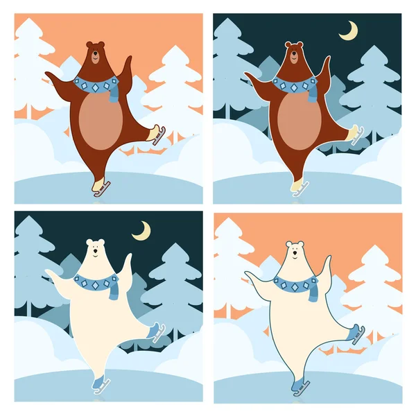 Bear on the ice — Stock Vector