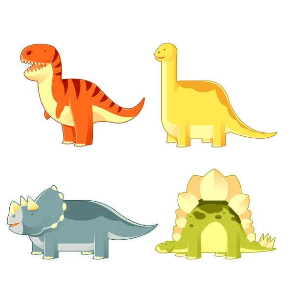 Reihe von bunten Dinosauriern — Stockvektor