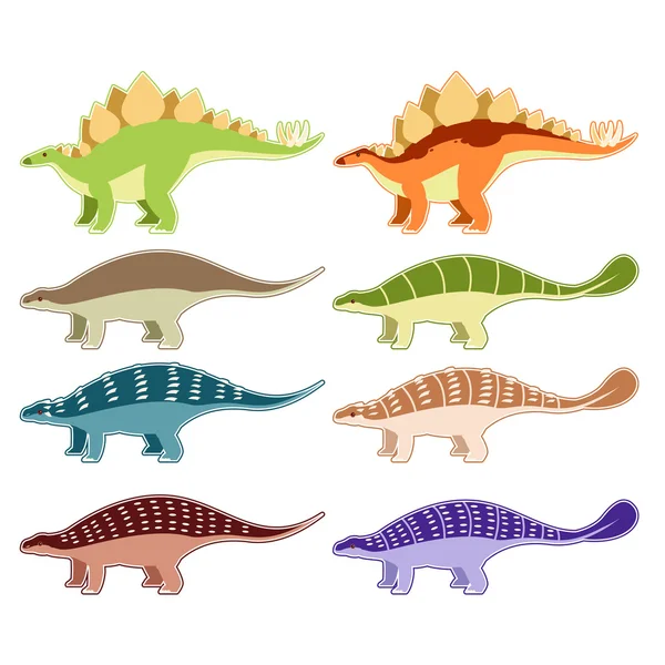 Conjunto de dinosaurios blindados — Archivo Imágenes Vectoriales