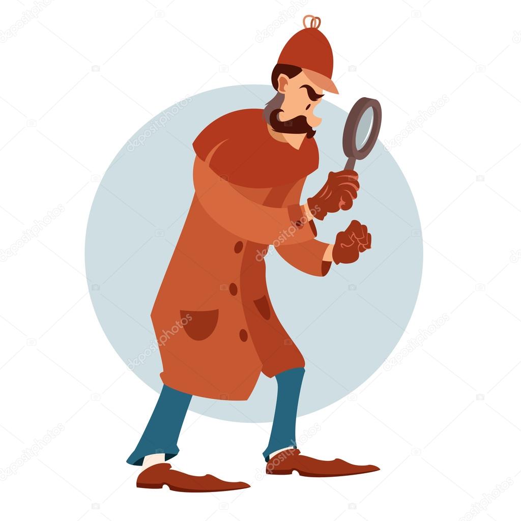 Cartoon flat detective — Stock Vector © Kolonorf 90406280