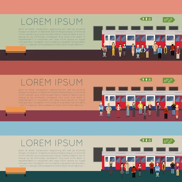 Conjunto de pancartas del metro — Archivo Imágenes Vectoriales