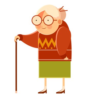 Mutlu çizgi film büyükanne