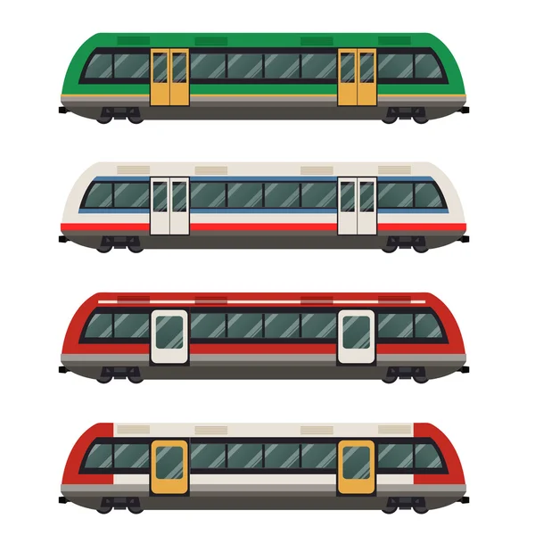 Ensemble de bus ferroviaires — Image vectorielle