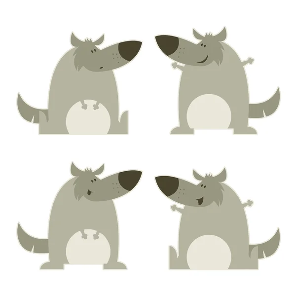 Set of wolves — Stock Vector