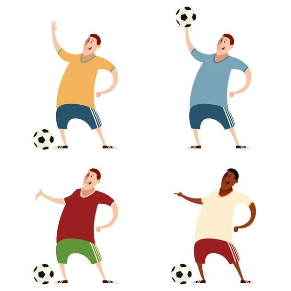Набор футболистов — стоковый вектор