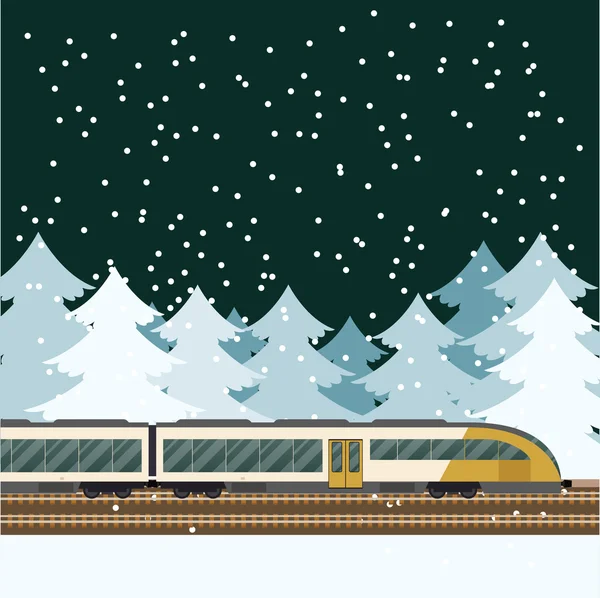 Train in the forest banner — Stock Vector