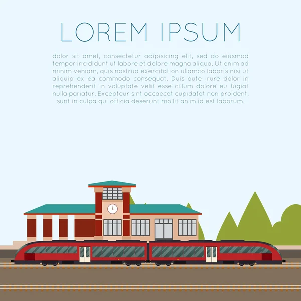 Suburban estacion de tren — Vector de stock