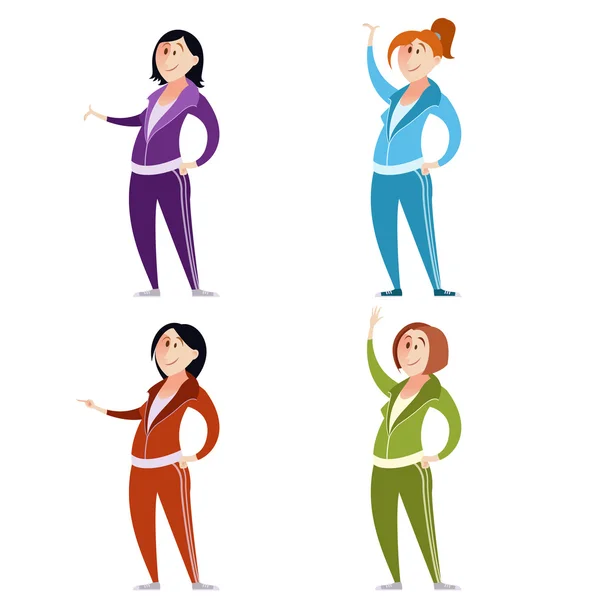 Set of sport suit women — Stock Vector