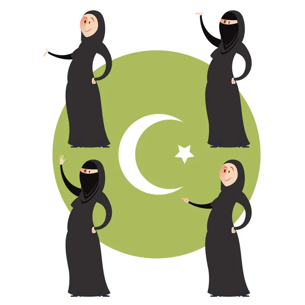 Set of muslim women — Stock Vector
