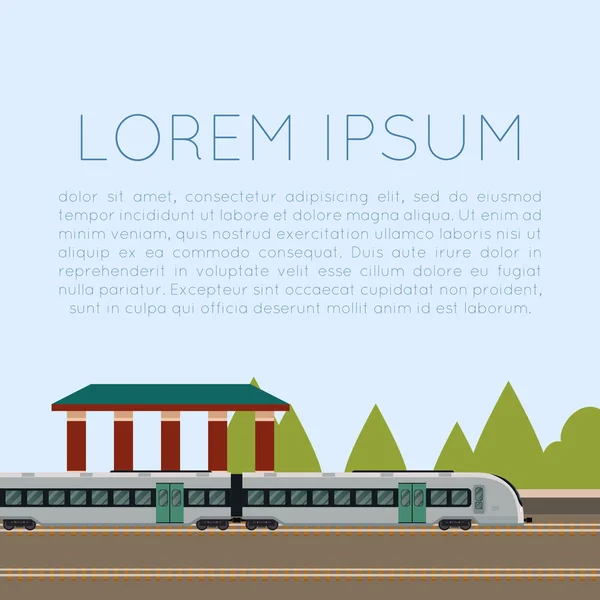 Suburban estacion de tren — Vector de stock