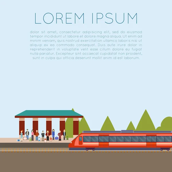 Suburban estacion de tren — Vector de stock