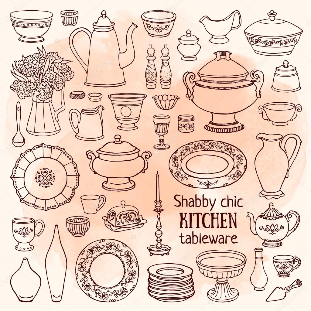 vintage kitchen illustration