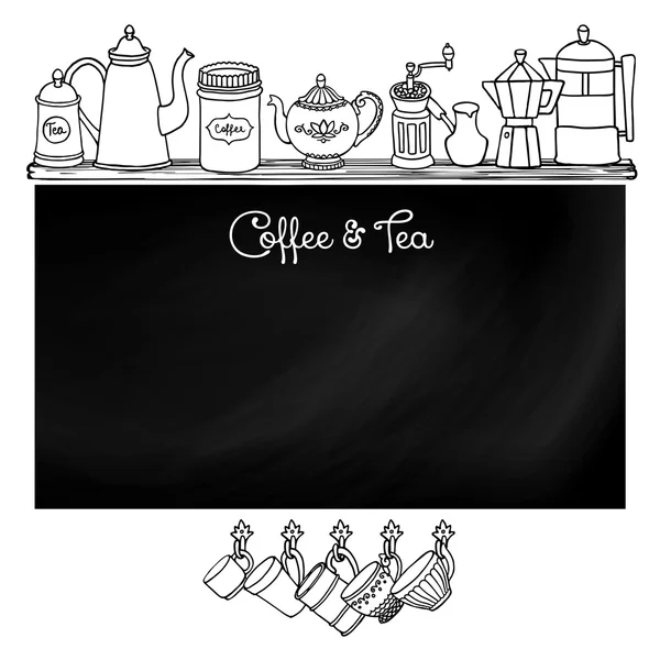 Pancarta de café y té — Vector de stock