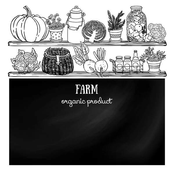 Різьблений кухонний та фермерський фон — стоковий вектор