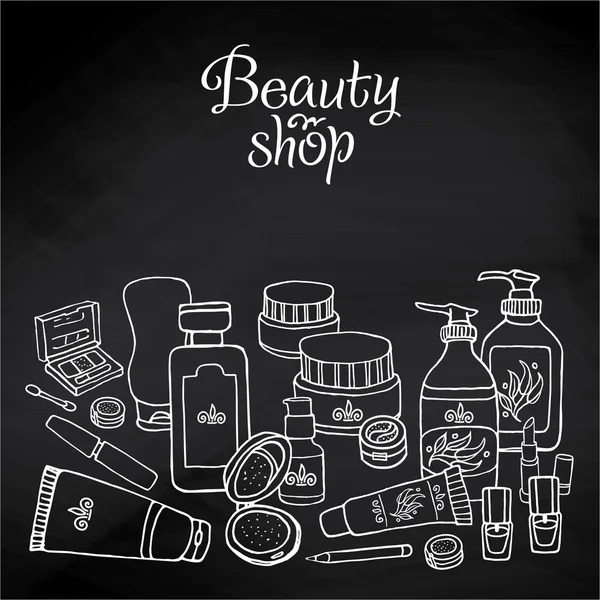 Fundo de cosméticos para salão de beleza — Vetor de Stock