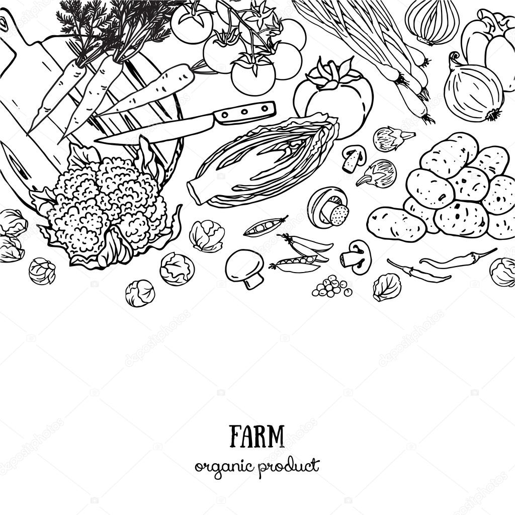 farm organic vegetables background