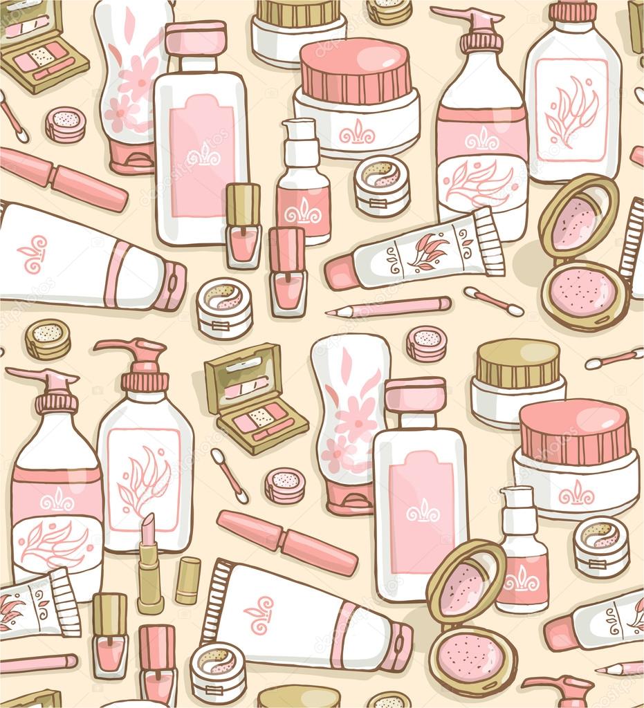 pattern of make up and cosmetics