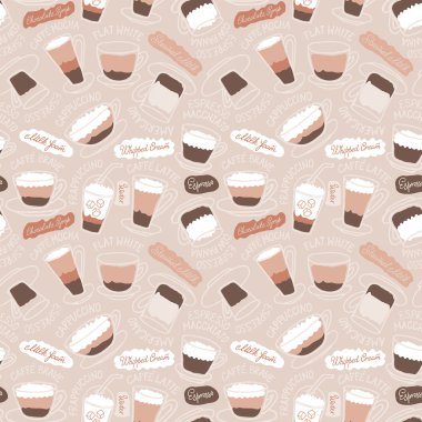 coffee drink seamless pattern