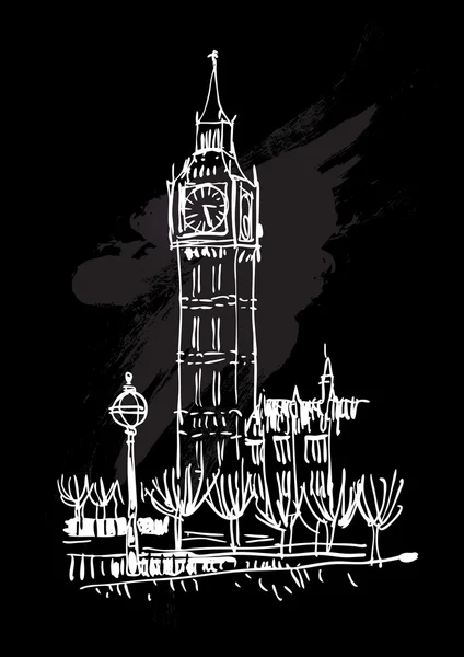 Símbolo torre Big Ben — Vector de stock