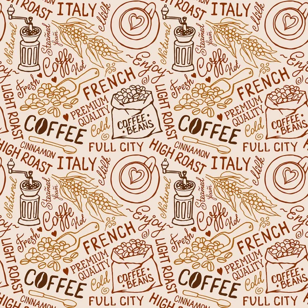 Coffee seamless pattern — Stock Vector