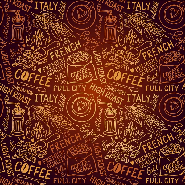 咖啡无缝模式 — 图库矢量图片