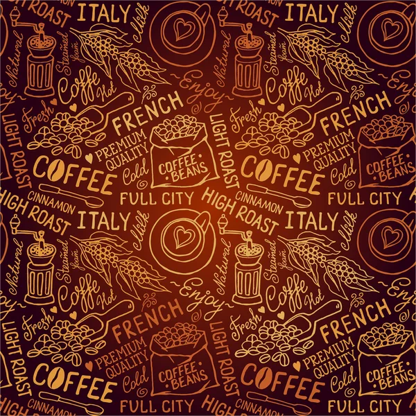 Café motif sans couture — Image vectorielle