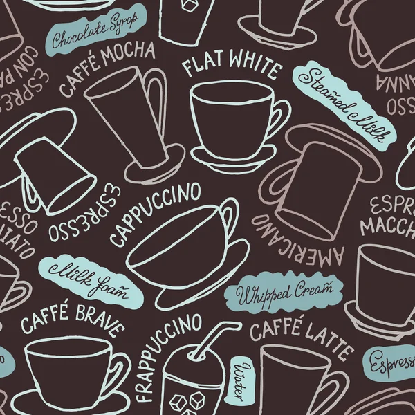 Copos de café padrão — Vetor de Stock