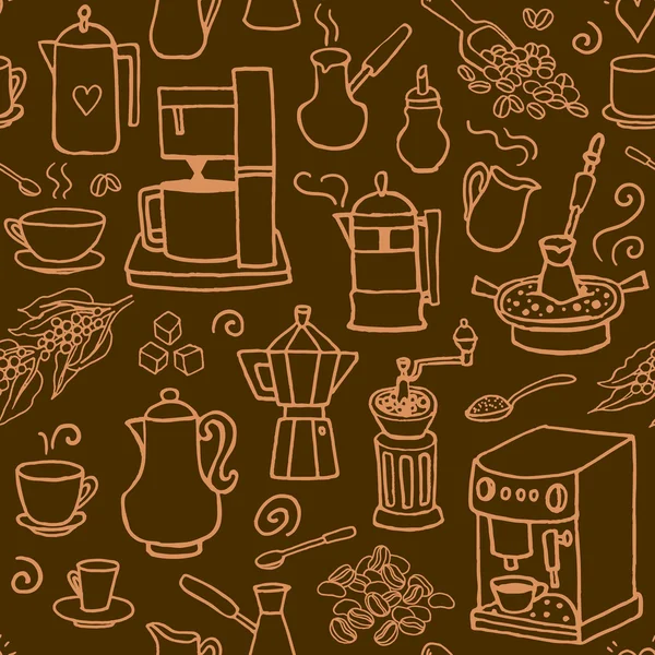 Coffee, drink icons pattern — Stockový vektor