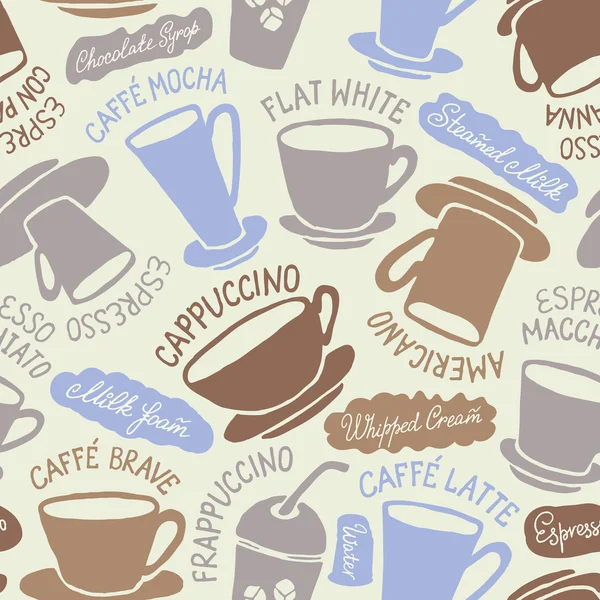 커피 컵 패턴 — 스톡 벡터