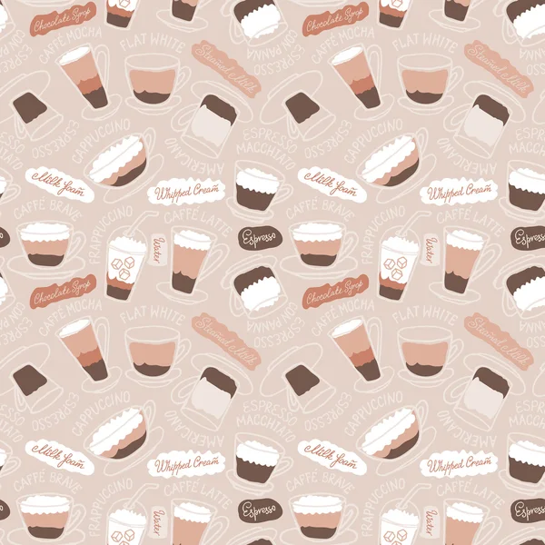 Coffee drink seamless pattern — Stockový vektor