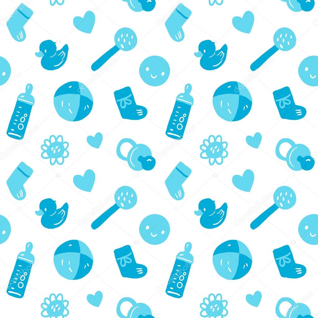 pattern with cartoon baby icons
