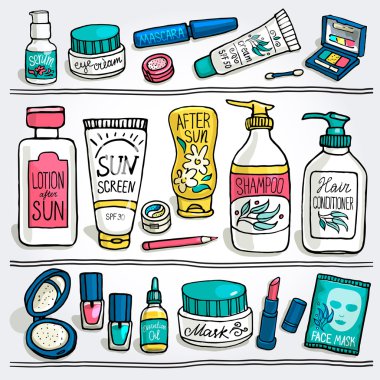 cosmetics icons pattern