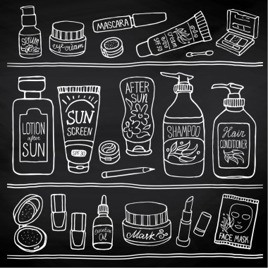 cosmetics icons pattern
