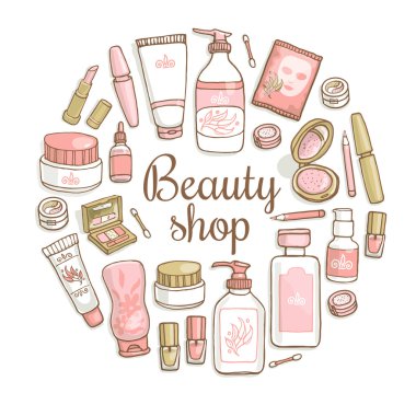 make up, cosmetics card