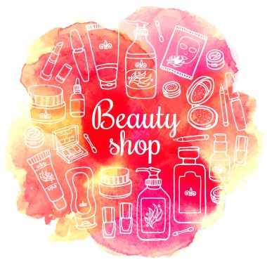 make up, cosmetics card