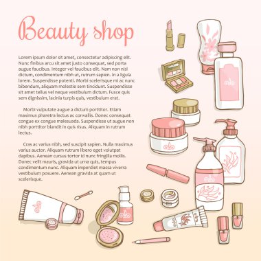 cosmetics, make-up products brochure