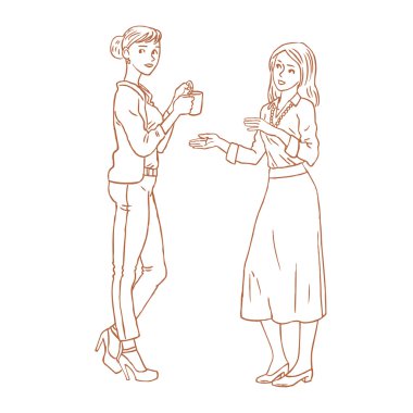 iki office konuşurken kız