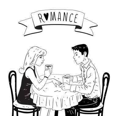 kafede Romantik Çift