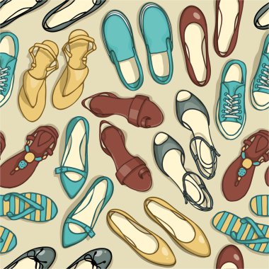 summer shoes pattern clipart