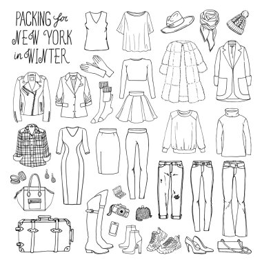 Set of New york travel clothes