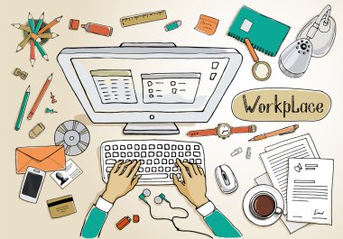 business office workspace concept