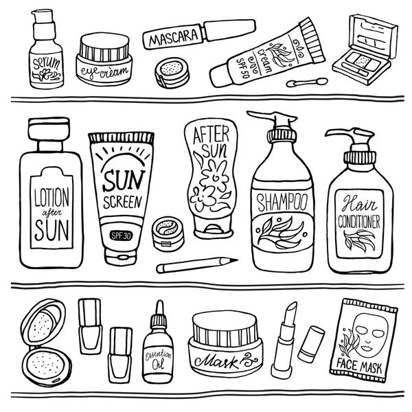 Modèle icônes cosmétiques — Image vectorielle