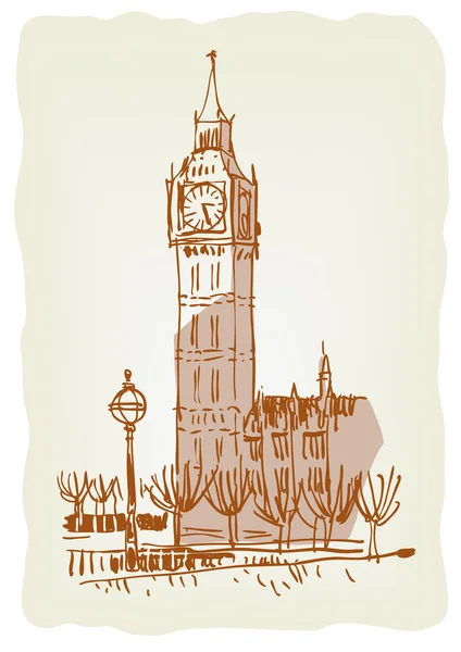 Großer Ben Tower in London — Stockvektor