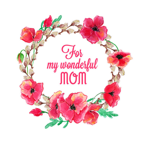 Mothers Day lettering with flowers