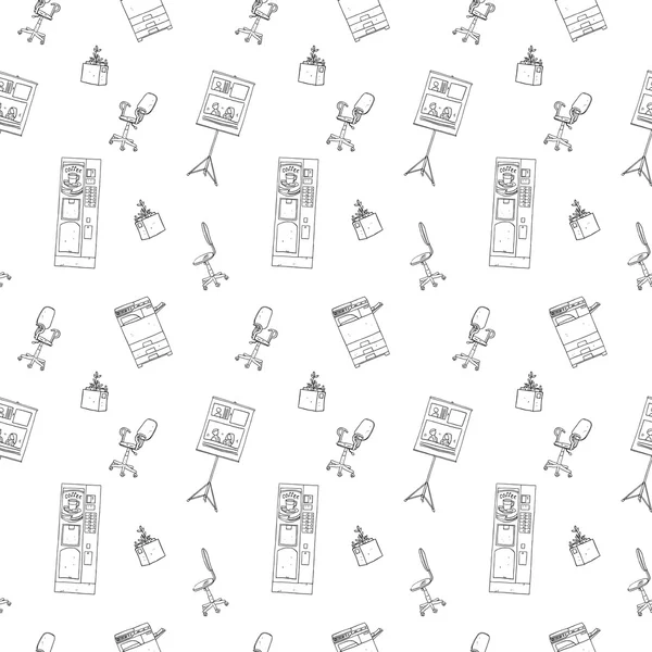 Office icons seamless pattern — Stock Vector
