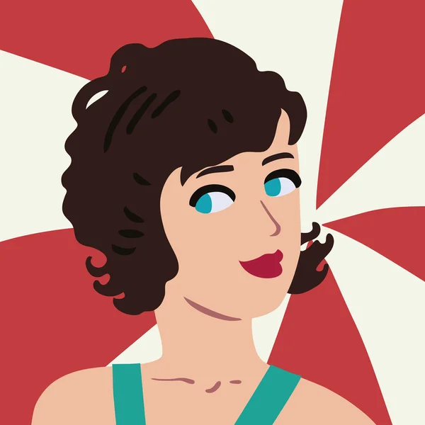 Portret van retro vrouw — Stockvector