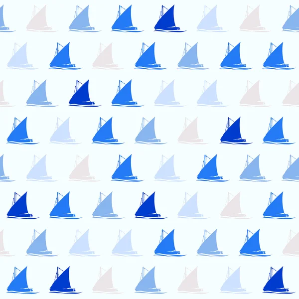 Pattern with sailing boats — Stock Vector